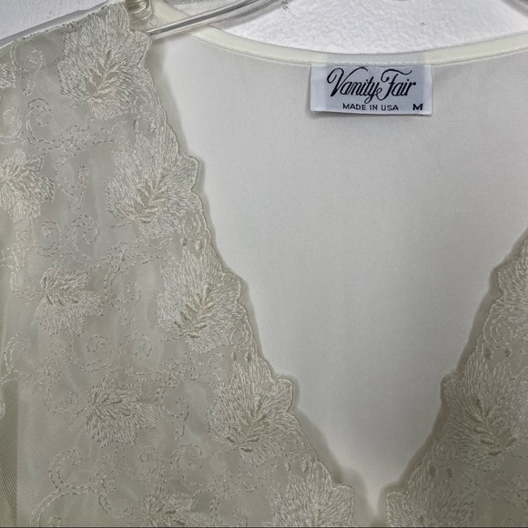 VINTAGE VANITY FAIR Dead Stock Satin Sheer Night Long Sleeve Sleep Shirt - Picture 5 of 12